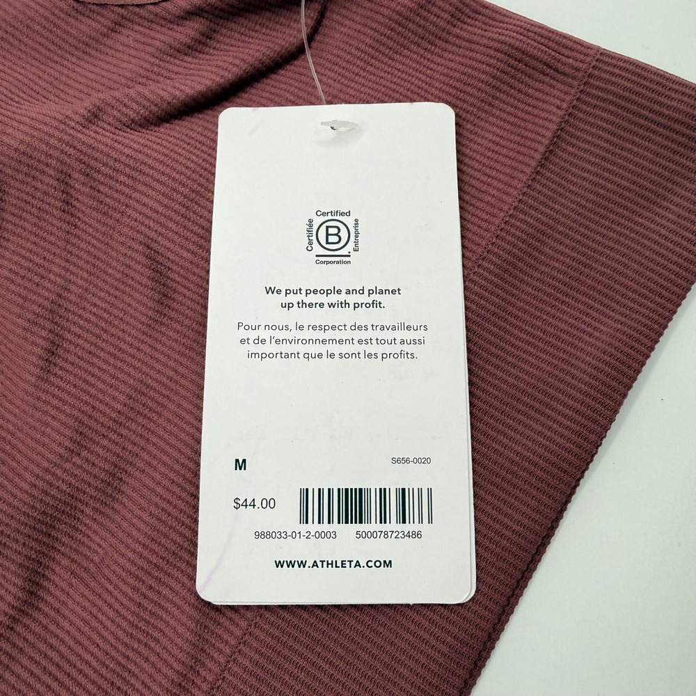 Athleta Aurora Bra A-C Spiced Plum Ribbed Seamless Light Impact Sports Bra M NEW - Picture 4 of 8